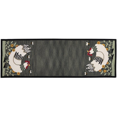 My Little White Hen Hooked Rug 2' x 6' Park Designs - The Fox Decor